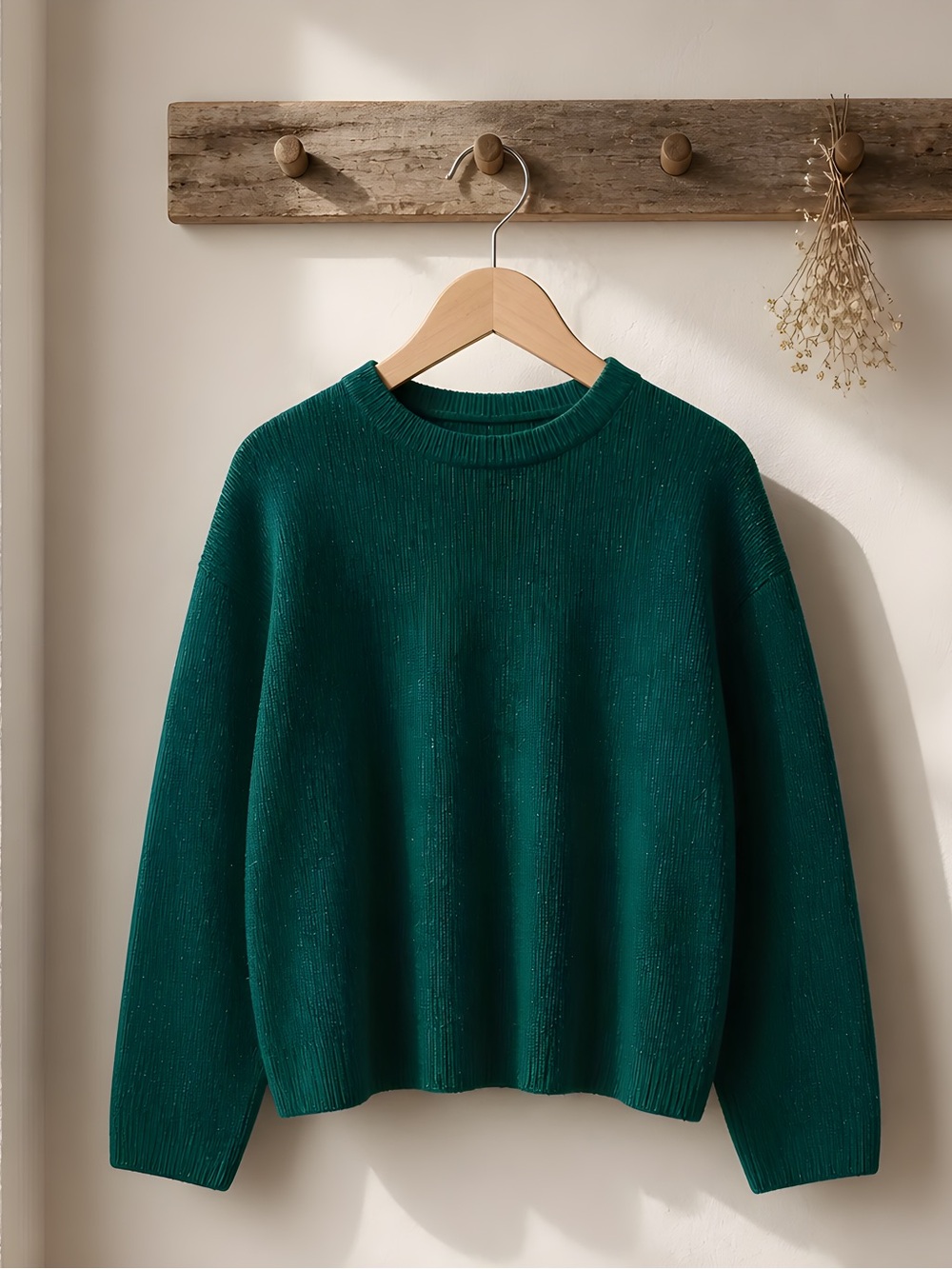 Calvin Klein Jeans Crewneck Teal Green Fuzzy Sweater